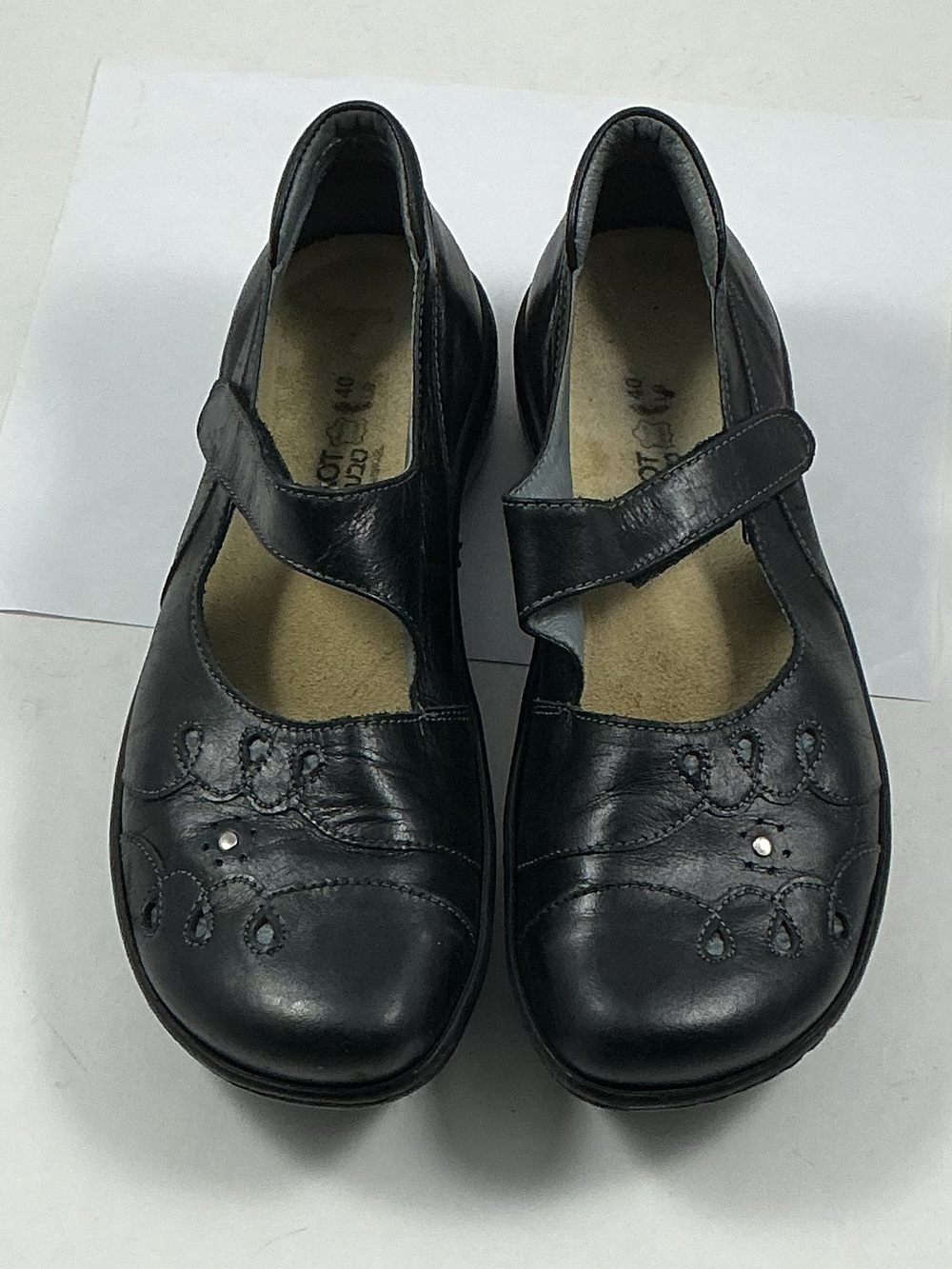 Naot Black Leather Mary Jane Flats